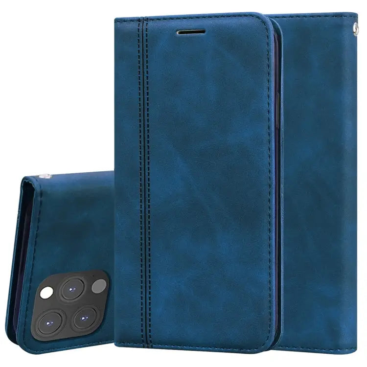 Frosted Business Magnetic Horizontal Flip PU Leather Case with Holder & Card Slot & Lanyard For iPhone 13 mini