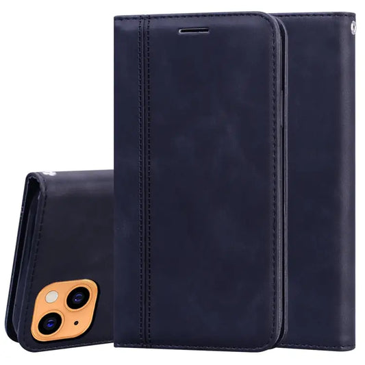 Frosted Business Magnetic Horizontal Flip PU Leather Case with Holder & Card Slot & Lanyard For iPhone 13 mini