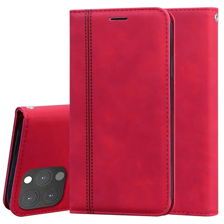 Frosted Business Magnetic Horizontal Flip PU Leather Case with Holder & Card Slot & Lanyard For iPhone 13 mini