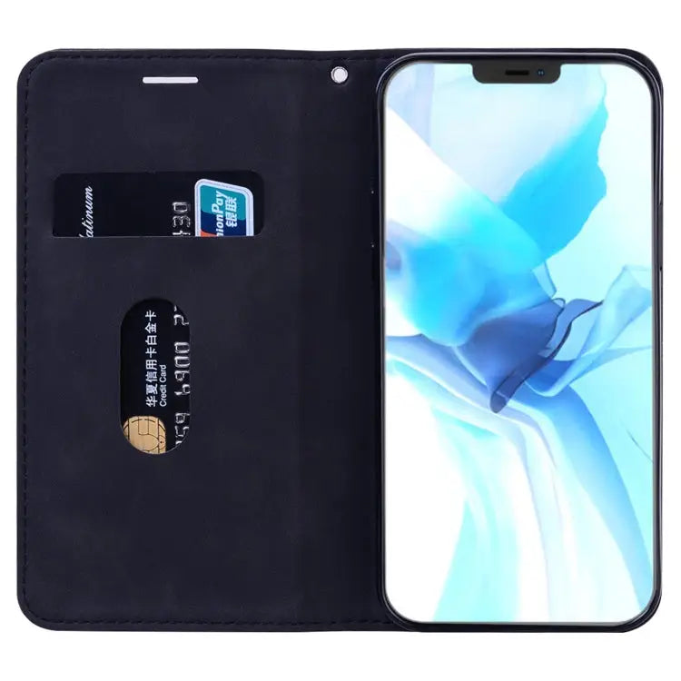 Frosted Business Magnetic Horizontal Flip PU Leather Case with Holder & Card Slot & Lanyard For iPhone 12 mini