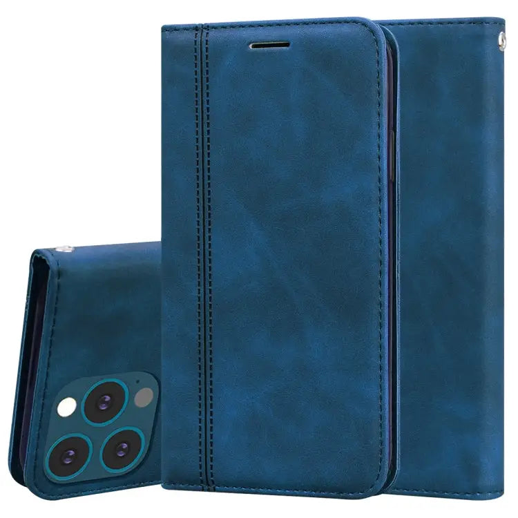 Frosted Business Magnetic Horizontal Flip PU Leather Case with Holder & Card Slot & Lanyard For iPhone 13 mini