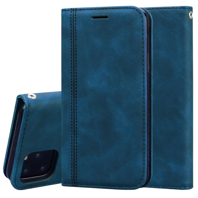 Frosted Business Magnetic Horizontal Flip PU Leather Case with Holder & Card Slot & Lanyard For iPhone 11 Pro Max