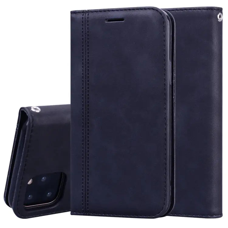 Frosted Business Magnetic Horizontal Flip PU Leather Case with Holder & Card Slot & Lanyard For iPhone 11 Pro Max