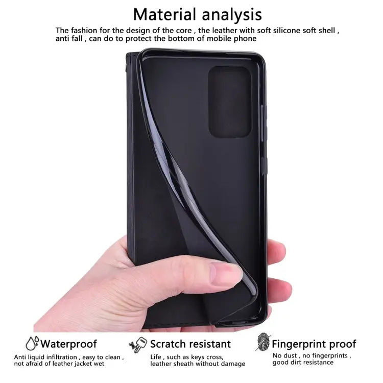 Frosted Business Magnetic Horizontal Flip PU Leather Case with Holder & Card Slot & Lanyard For iPhone 13 mini