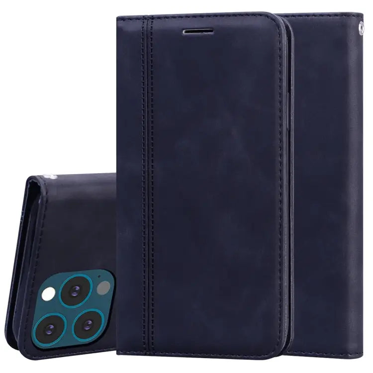 Frosted Business Magnetic Horizontal Flip PU Leather Case with Holder & Card Slot & Lanyard For iPhone 13 mini