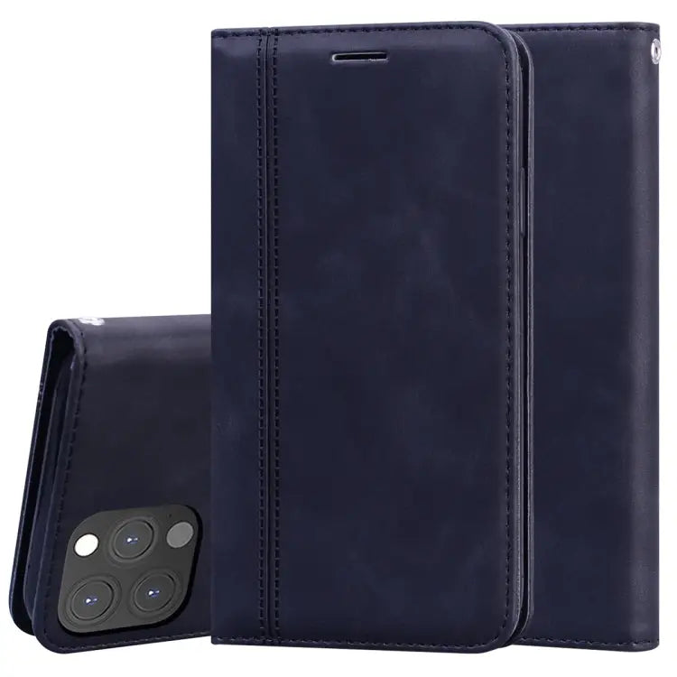 Frosted Business Magnetic Horizontal Flip PU Leather Case with Holder & Card Slot & Lanyard For iPhone 13 mini
