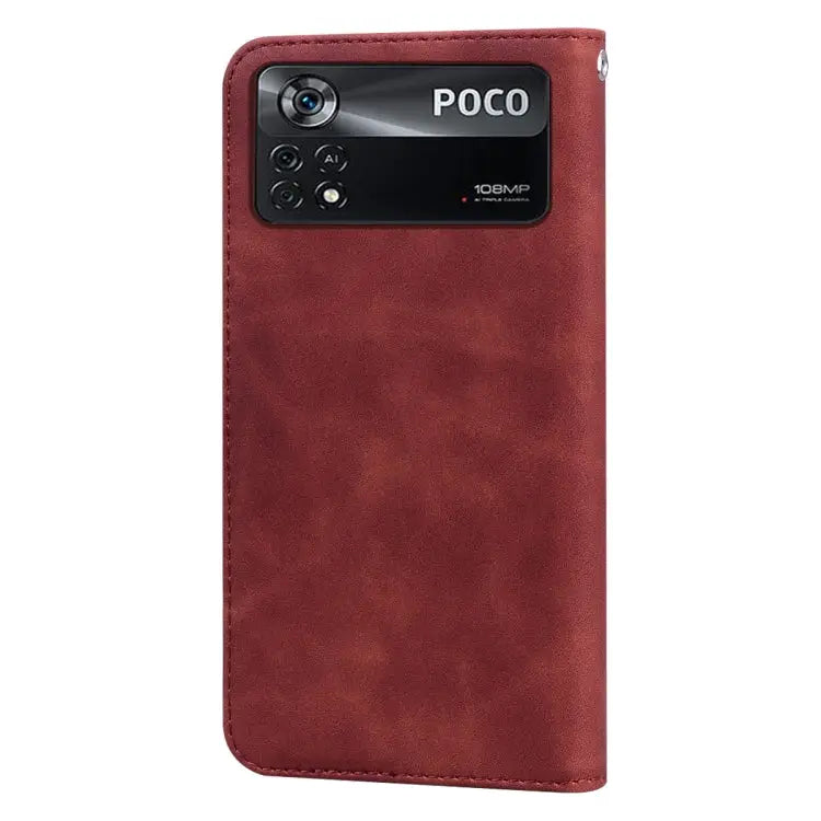 Frosted Business Magnetic Horizontal Flip PU Phone Case For Xiaomi Poco M4 Pro 4G For Xiaomi Poco X4 Pro 5G - Xiaomi