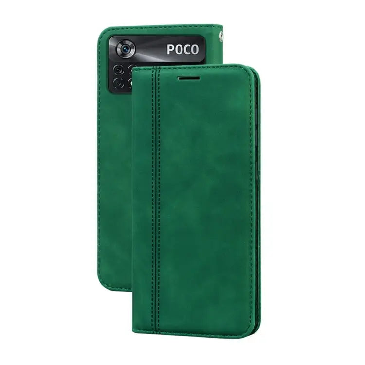Frosted Business Magnetic Horizontal Flip PU Phone Case For Xiaomi Poco M4 Pro 4G For Xiaomi Poco X4 Pro 5G