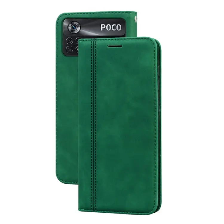 Frosted Business Magnetic Horizontal Flip PU Phone Case For Xiaomi Poco M4 Pro 4G For Xiaomi Poco X4 Pro 5G