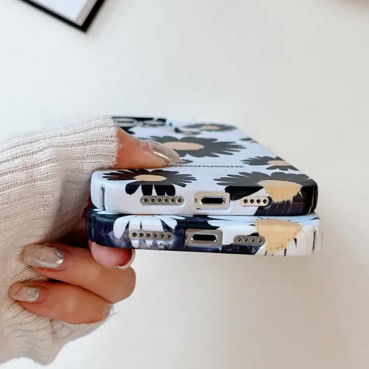 Frosted Daisy Film Phone Case For iPhone 15 Pro Max For iPhone 15 Pro For iPhone 15 Plus For iPhone 15 For iPhone 14