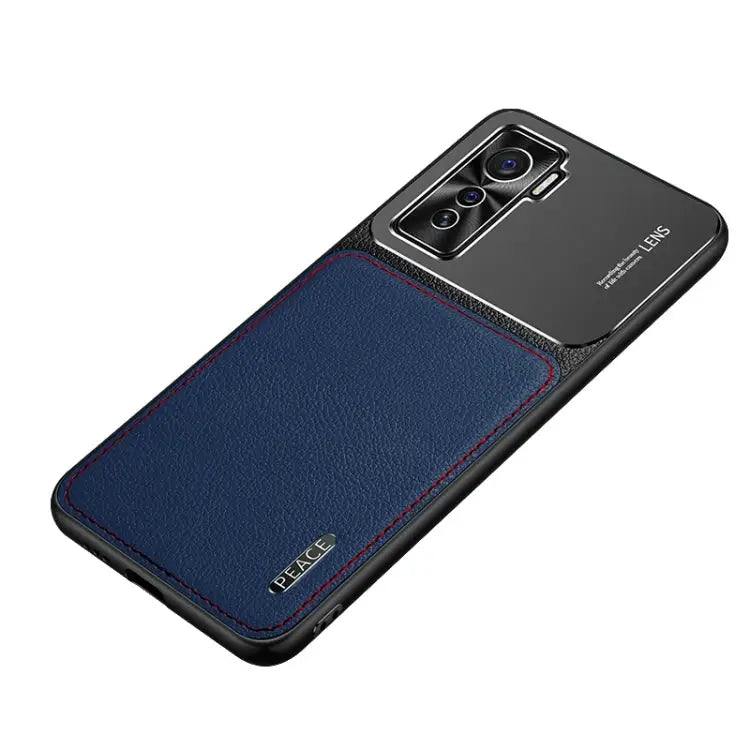Frosted Metal + Leather Texture Protective Case For OPPO Reno4 Pro For vivo X50 For vivo S7 For vivo iQOO 5 5G