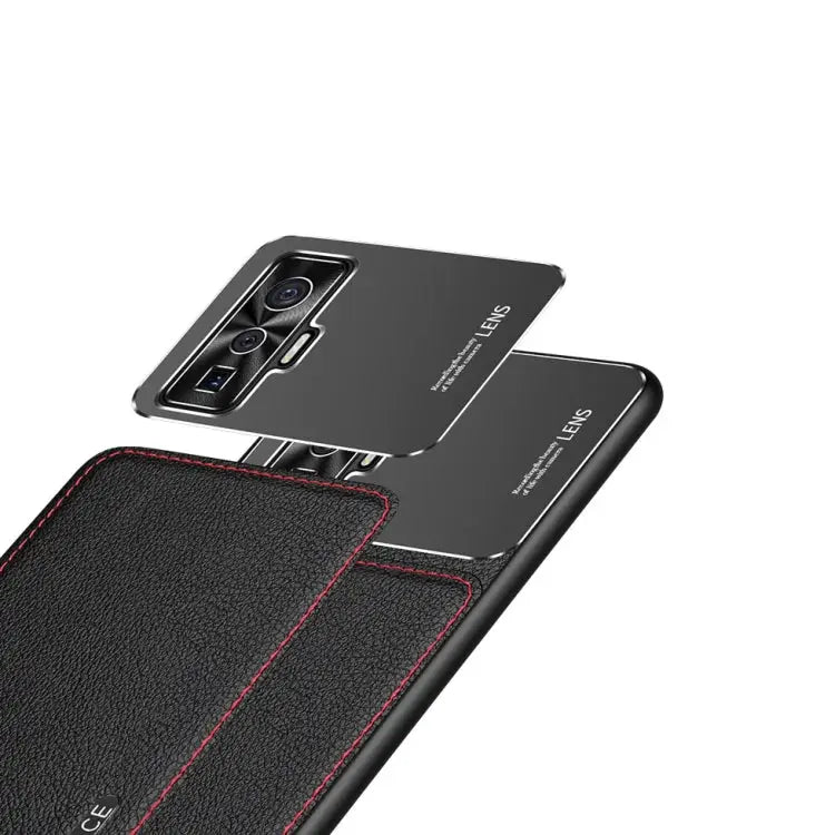 Frosted Metal + Leather Texture Protective Case For OPPO Reno4 Pro For vivo X50 For vivo S7 For vivo iQOO 5 5G