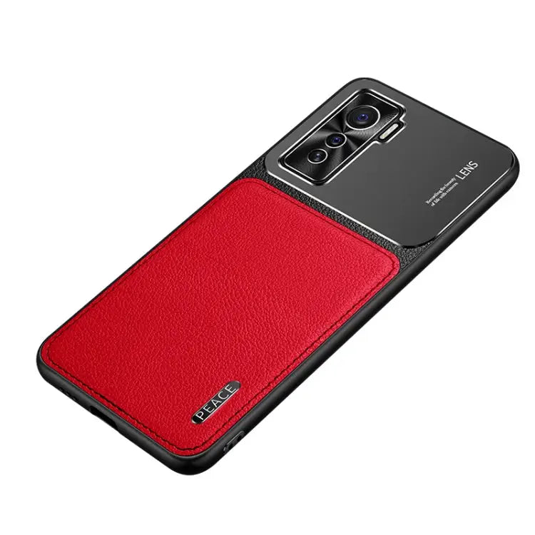 Frosted Metal + Leather Texture Protective Case For OPPO Reno4 Pro For vivo X50 For vivo S7 For vivo iQOO 5 5G