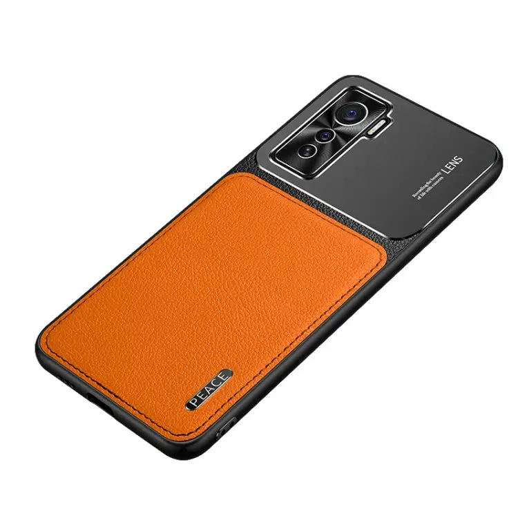 Frosted Metal + Leather Texture Protective Case For OPPO Reno4 Pro For vivo X50 For vivo S7 For vivo iQOO 5 5G