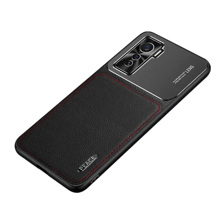 Frosted Metal + Leather Texture Protective Case For OPPO Reno4 Pro For vivo X50 For vivo S7 For vivo iQOO 5 5G