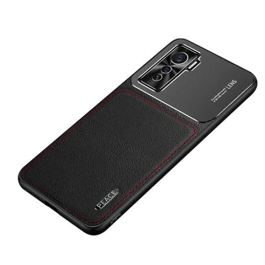 Frosted Metal + Leather Texture Protective Case For OPPO Reno4 Pro For vivo X50 For vivo S7 For vivo iQOO 5 5G