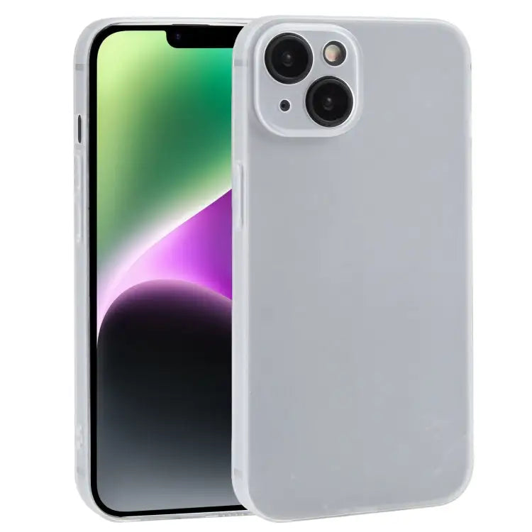 Frosted Solid Color TPU Phone Case - For iPhone 14 Plus / Translucent
