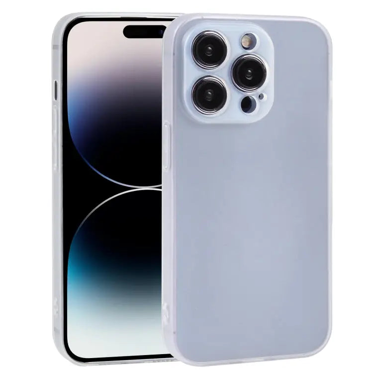 Frosted Solid Color TPU Phone Case - For iPhone 14 Pro / Translucent