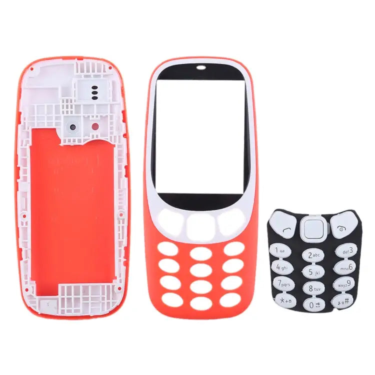 Full Assembly Housing Cover with Keyboard for Nokia 3310 For 3310(Grey) For Nokia 3310 - For Nokia 3310 / Red