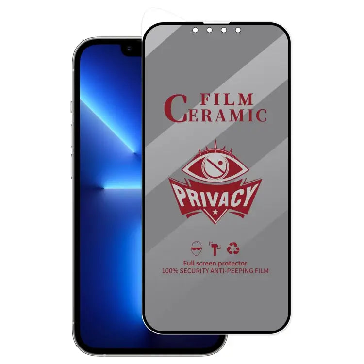 Full Coverage HD Privacy Ceramic Film - For iPhone 14 / 13 Pro / 13 - Apple Accessories