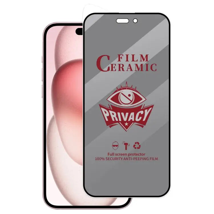 Full Coverage HD Privacy Ceramic Film - For iPhone 15 Plus - Apple Accessories