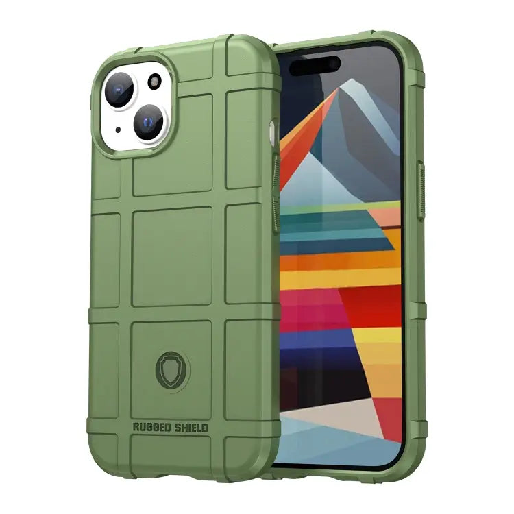 Full Coverage Shockproof TPU Phone Case - For iPhone 15 / Green