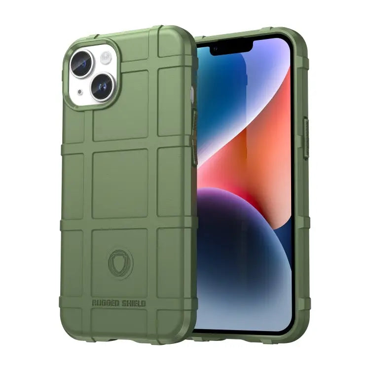 Full Coverage Shockproof TPU Phone Case - For iPhone 15 Plus / Green