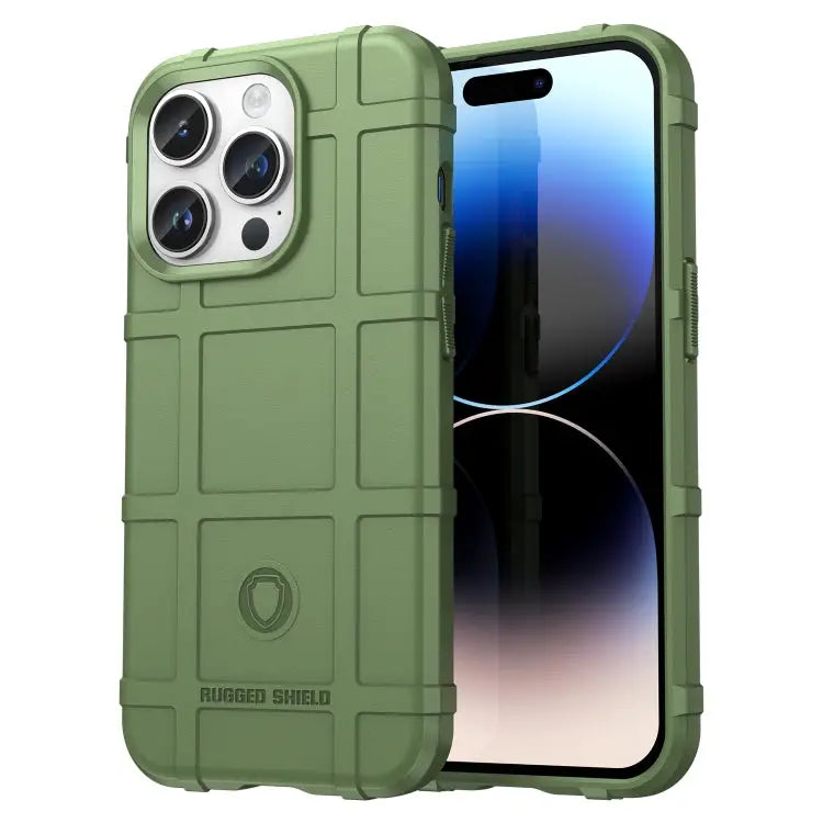 Full Coverage Shockproof TPU Phone Case - For iPhone 15 Pro Max / Green