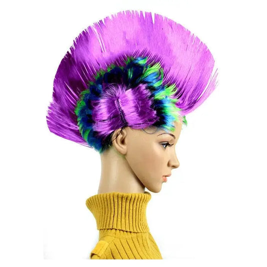 Funny Christmas Halloween Wig Masquerade Headdress Mohawk Hair Comb Random Color Delivery Mohawk Hair - Mohawk Hair