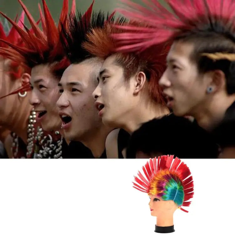 Funny Christmas Halloween Wig Masquerade Headdress Mohawk Hair Comb Random Color Delivery Mohawk Hair - Mohawk Hair