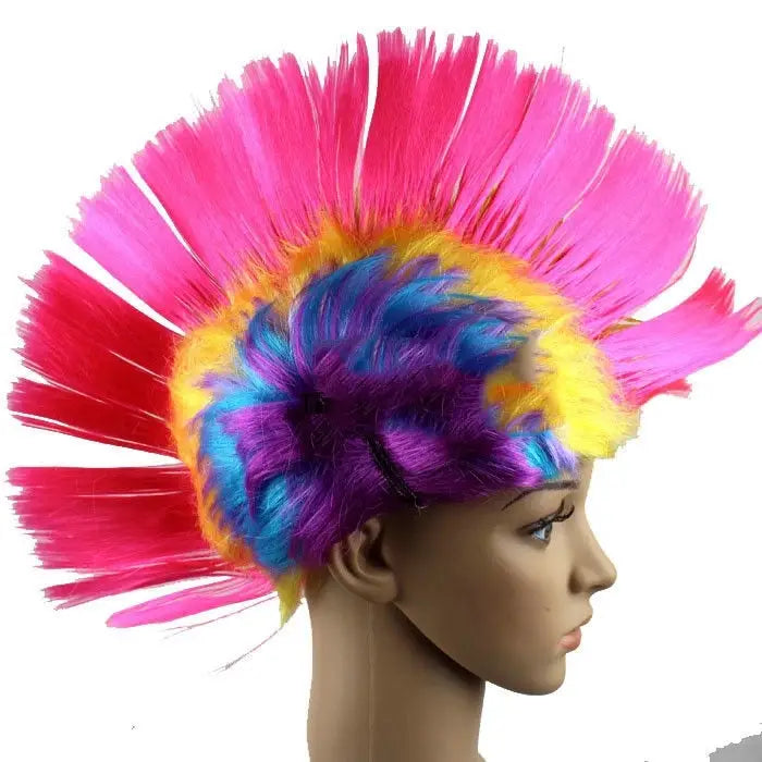 Funny Christmas Halloween Wig Masquerade Headdress Mohawk Hair Comb Random Color Delivery Mohawk Hair - Mohawk Hair