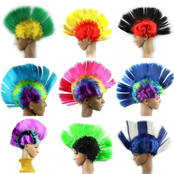 Funny Christmas Halloween Wig Masquerade Headdress Mohawk Hair Comb Random Color Delivery Mohawk Hair - Mohawk Hair
