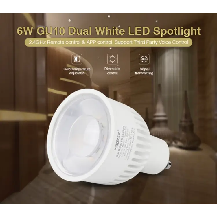 FUT107 GU10 6W Double White CCT LED Bulb Spotlight For Bedroom And Living Room