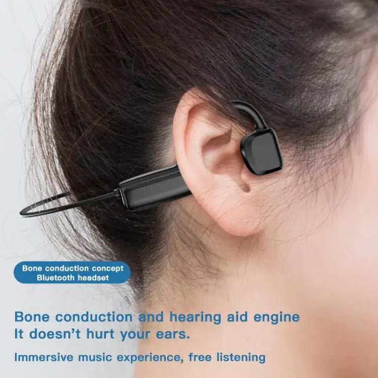 G1 Bluetooth 5.0 Wireless Ear-mounted Sports Bone Conduction Earphone G1(Black) - G1(Black)