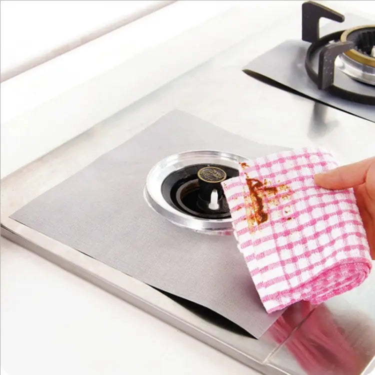 Gas Furnace Surface Ultra-thin Fibre Material Stovetop Protective Cleaning Pad Size: 27*27cm 0.2mm (Black) 0.2mm - 0.2mm