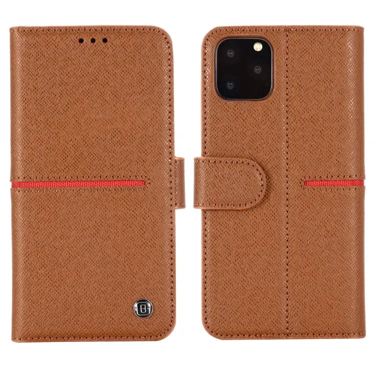 GEBEI Top-grain Leather Horizontal Flip Protective Case with Holder & Card Slots & Wallet & Photo Frame For iPhone 11