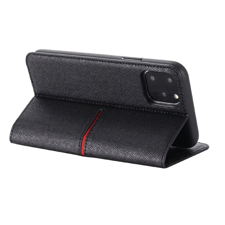 GEBEI Top-grain Leather Horizontal Flip Protective Case with Holder & Card Slots & Wallet & Photo Frame For iPhone 11