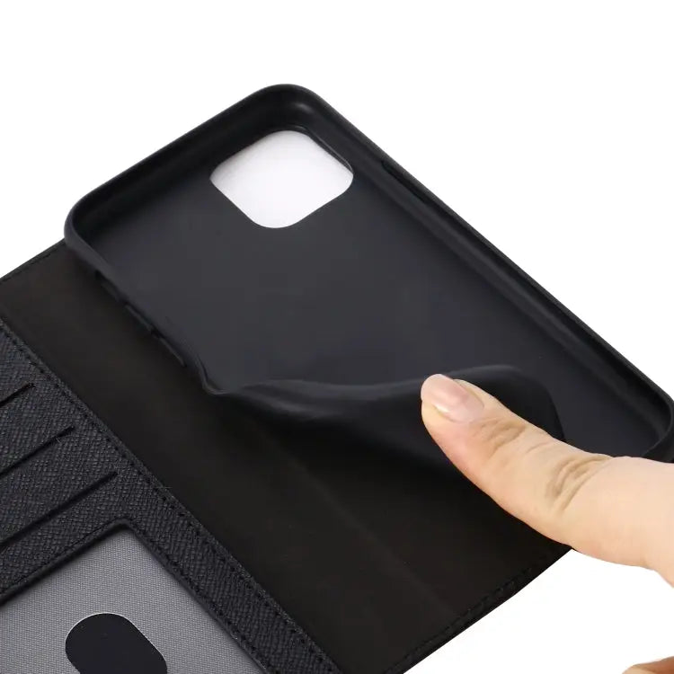 GEBEI Top-grain Leather Horizontal Flip Protective Case with Holder & Card Slots & Wallet & Photo Frame For iPhone 11
