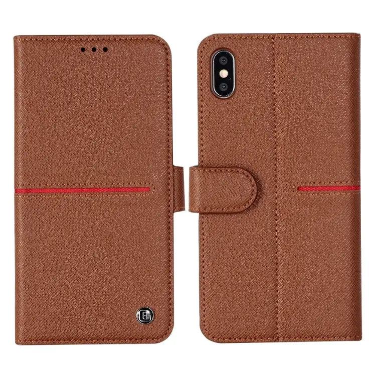 GEBEI Top-grain Leather Horizontal Flip Protective Case with Holder & Card Slots & Wallet & Photo Frame For iPhone 11
