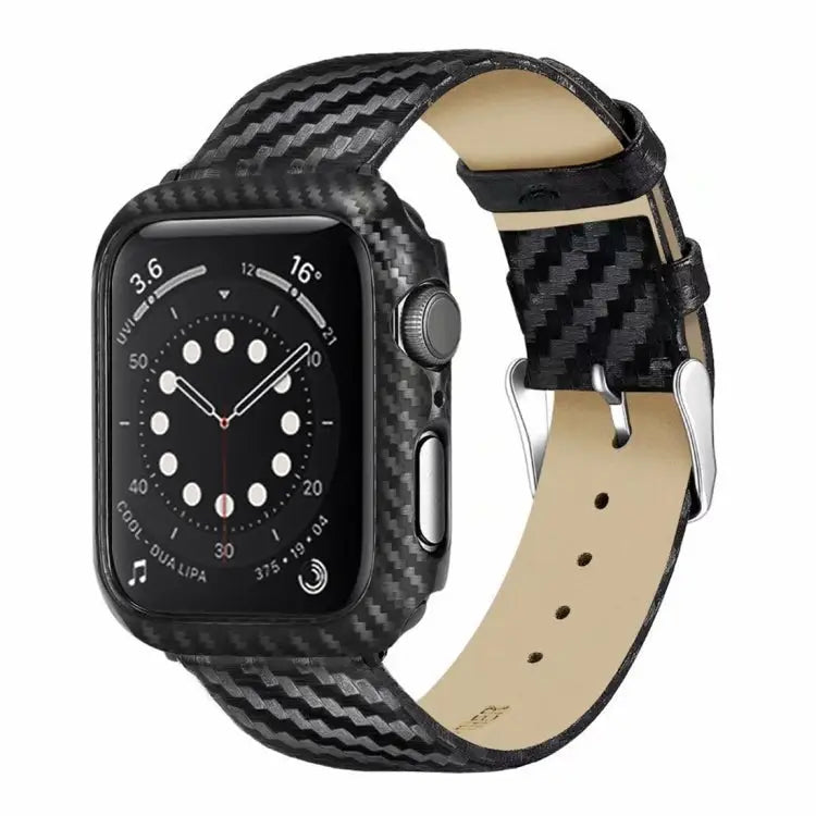 Genuine Leather Carbon Fiber Strap + Frame for Apple Watch Series 3 & 2 & 1 38mm Apple Watch Series 3 & 2 & 1 38mm