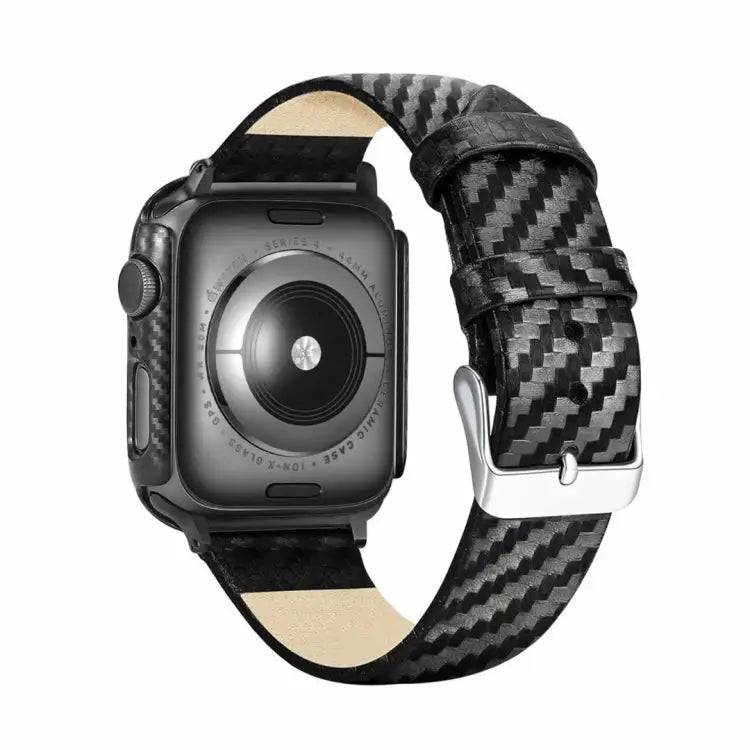 Genuine Leather Carbon Fiber Strap + Frame for Apple Watch Series 3 & 2 & 1 38mm Apple Watch Series 3 & 2 & 1 38mm