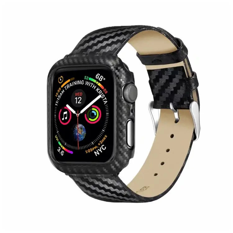Genuine Leather Carbon Fiber Strap + Frame for Apple Watch Series 4 40mm Apple Watch Series 4 40mm - Apple Watch Series