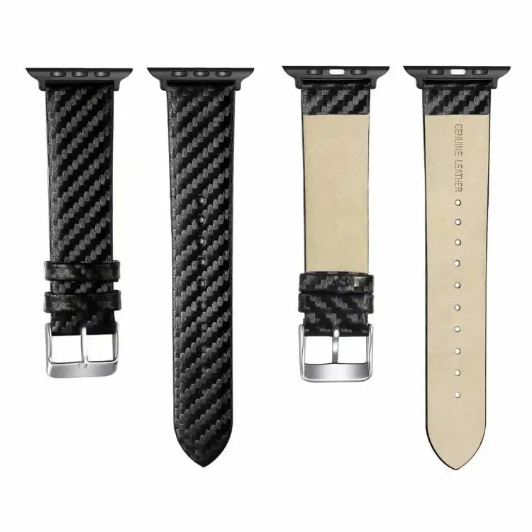 Genuine Leather Carbon Fiber Strap + Frame for Apple Watch Series 4 40mm Apple Watch Series 4 40mm - Apple Watch Series