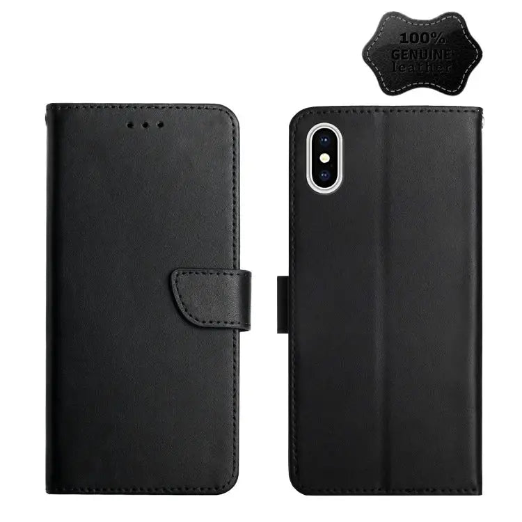 Genuine Leather Fingerprint-proof Horizontal Flip Phone Case For iPhone X For iPhone XR For iPhone XS Max - For iPhone