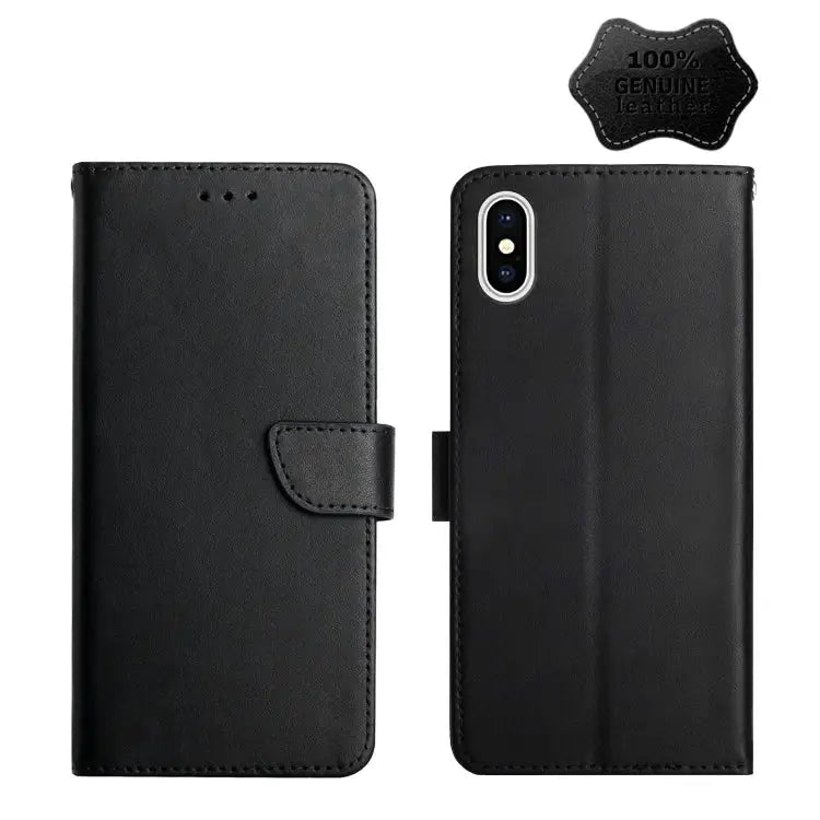 Genuine Leather Fingerprint-proof Horizontal Flip Phone Case For iPhone X For iPhone XR For iPhone XS Max - For iPhone