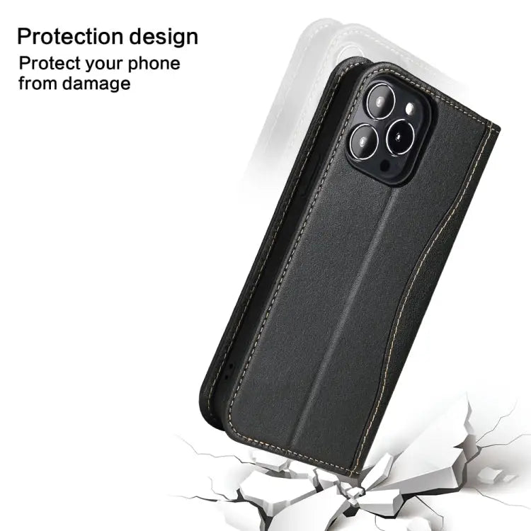 Genuine Leather Horizontal Flip Leather Case with Holder & Card Slots & Wallet For iPhone 13 mini For iPhone 13