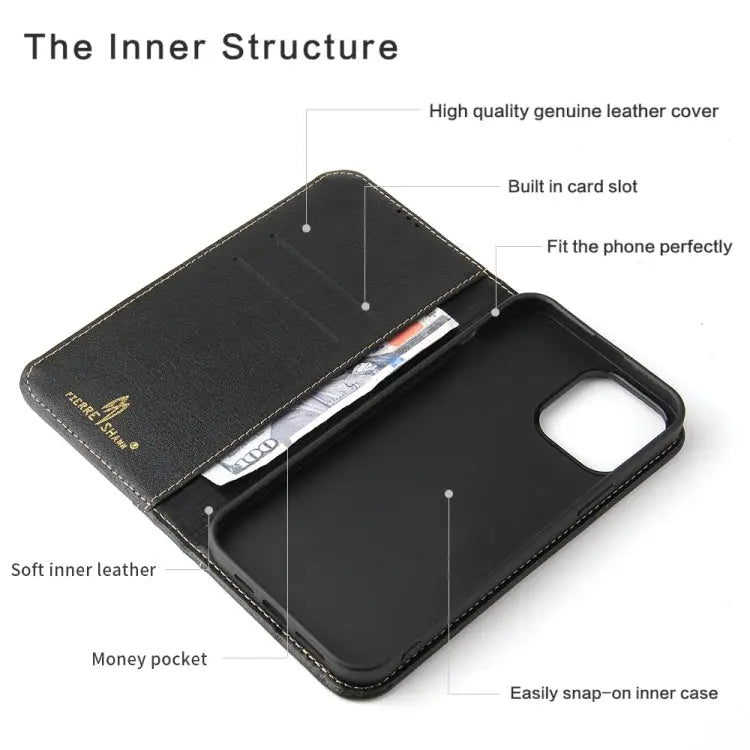 Genuine Leather Horizontal Flip Leather Case with Holder & Card Slots & Wallet For iPhone 13 mini For iPhone 13