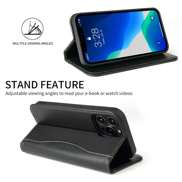 Genuine Leather Horizontal Flip Leather Case with Holder & Card Slots & Wallet For iPhone 13 mini For iPhone 13