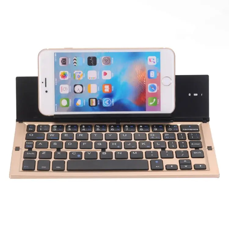 GK608 Ultra-thin Foldable Bluetooth V3.0 Keyboard Built-in Holder Support Android / iOS / Windows System GK608 (Black)