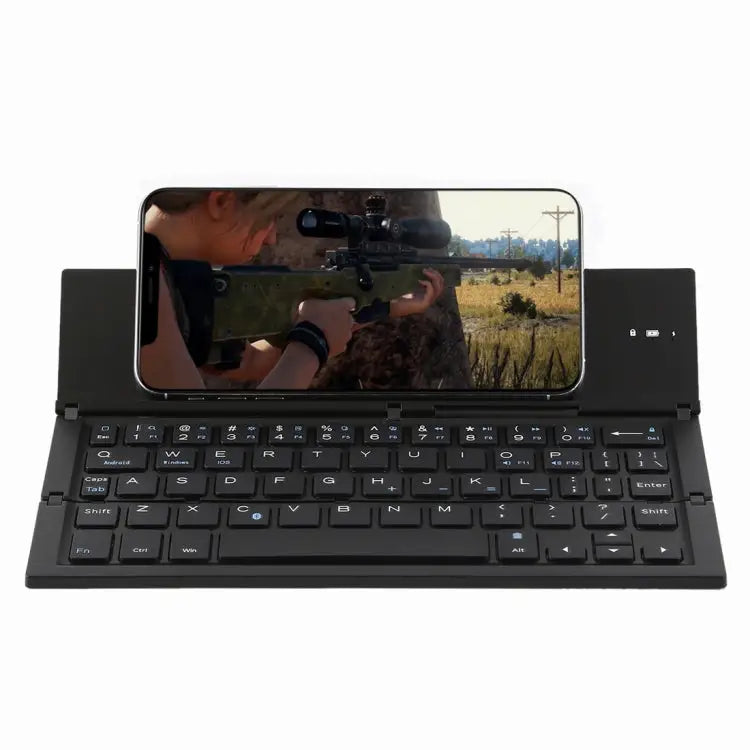 GK608 Ultra-thin Foldable Bluetooth V3.0 Keyboard Built-in Holder Support Android / iOS / Windows System GK608 (Black)